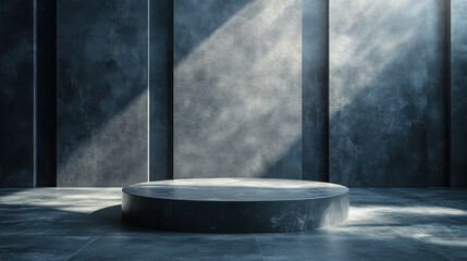 Create a podium mockup with a sleek metal top.