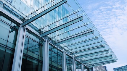 Movable Glass Canopy Roof for Outdoor Spaces, Featuring a Sleek Design and Innovative Mechanism for Versatile Sun and Rain Protection