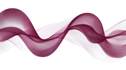 Abstract wave design in deep burgundy hues, creating a smooth flowing pattern against a white background.