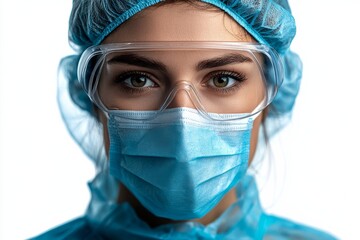 A healthcare worker in full protective gear. Generative AI
