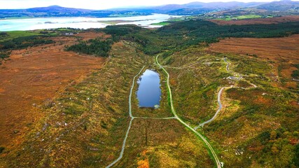 Cashelgolan Valley - An Incredible Aerial View Showing the Serene Lakes Surrounded by Beautiful...