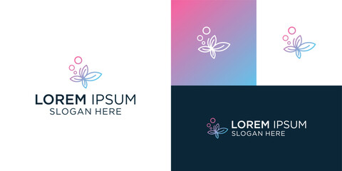 Creative flower inspiration vector logo design template.