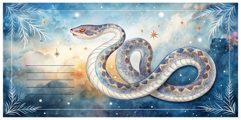 Watercolor Snake Illustration