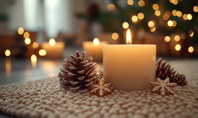 christmas decoration with candle