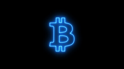Bit Coin Icon on black background. Exploring the Future of Finance: Bitcoin, Cryptocurrency, and the Digital Currency Revolution in Blockchain Technology and Financial Services