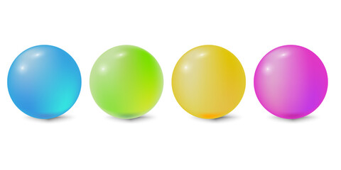 Colorful spheres vector. Glossy round shapes. Bright gradient palette. Vector design.