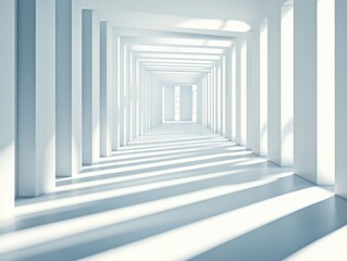 Fototapeta premium White Columns Hallway.