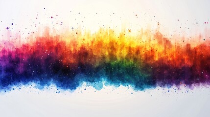 A vibrant abstract artwork showcasing a gradient of colors from yellow to blue, evoking energy and creativity.