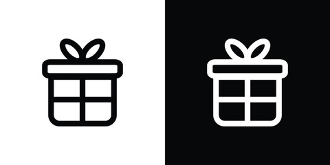 Birthday gifts line icon design isolated background. Vector illustration
