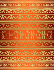 Religious geometric background in gold and red colors