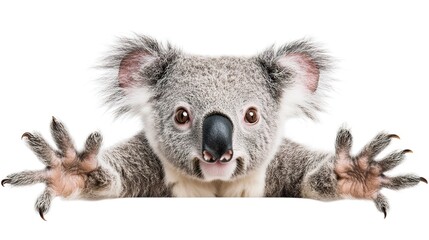 Obraz premium Cute Koala Sticker Design Featuring Fuzzy Ears and Playful Expression, Perfect for Adding Charm to Your Collection
