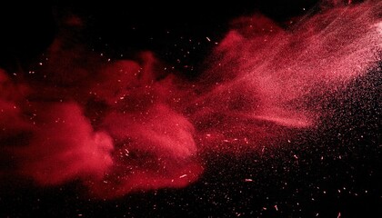 Dynamic Burst of Red Energy Particles Dust Ethereal Light. Cosmic Explosion Background for Sci-Fi Posters, Fantasy Artwork, and High Energy Visuals. Perfect for Abstract and Futuristic Concepts
