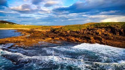 Muckcross Head Donegal Ireland - The breathtaking beauty of the stunning seascape at sunset, with its dramatic clouds, captivates