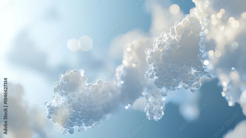 Fototapete abstract 3d rendering of a chain of molecules, possibly a protein or other complex organic structure