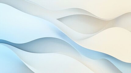 Elegant blue and beige waves overlap in a modern abstract background, exuding tranquility and motion. Perfect for clean and simple designs