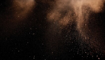 Obraz premium Swirling Golden Dust Particles in a Dark, Ethereal Space. Capturing Cosmic Motion, Abstract Texture, and Dreamlike Atmosphere for Fantasy, Sci-Fi, and Celestial Themed Designs Background