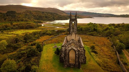 Dunlewey abandoned Church at Glenveigh National Park Donegal Ireland - The enchanting ruins of an...