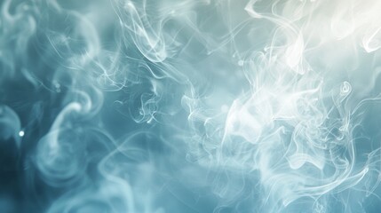 Obraz premium Graceful white smoke dances on a serene blue background, creating a mesmerizing abstract pattern. Ideal for modern designs, this image evokes magic and mystery