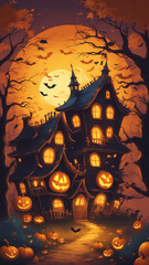 halloween background with pumpkin