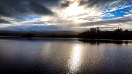 Lough Eske in Donegal Ireland - A Serene and Beautiful Lake Landscape at Dusk, Perfect for Capturing Calm Moments