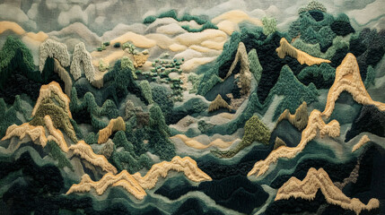 Textured mountain landscape