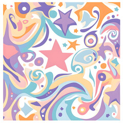 Fototapeta premium Geometric and Organic Doodle Tile and Carpet Designs with White Borders | Hand-drawn, Abstract, Floral, and Symmetrical Patterns in Soft Pastel and Earth Tones