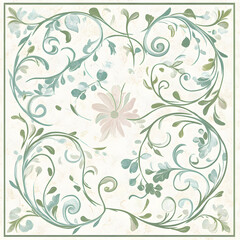 Geometric and Organic Doodle Tile and Carpet Designs with White Borders | Hand-drawn, Abstract, Floral, and Symmetrical Patterns in Soft Pastel and Earth Tones