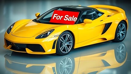 Yellow sports car with 