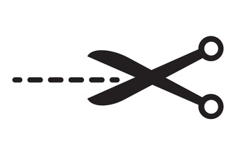 scissor icon, scissor symbol vector, Paper cutting with scissor, cutting scissor mark