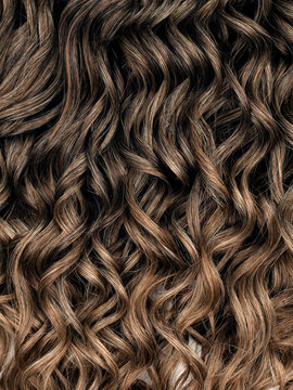 brown curly hair close up