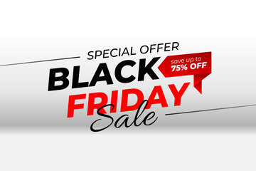 Fototapeta premium Black friday sale banner announcing a special offer with modern typography
