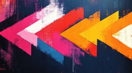 Naklejka premium Abstract pop art arrows with bold hues