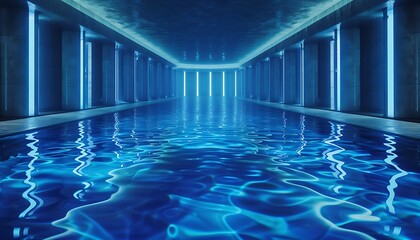 Obraz premium High-Tech Water Purification Plant Using Advanced Nanotechnology in Glass-Enclosed Facility