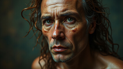 Man with beard looking at camera.