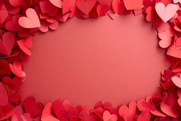 frame of red hearts