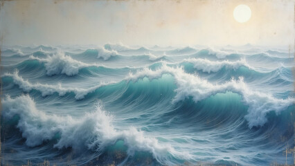 Fototapeta premium Ocean wave art print.