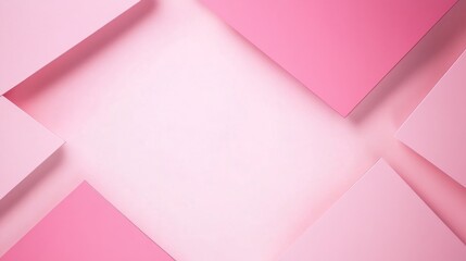 Photo of, Pink background with modern shapes and simplistic design elements for banner template, white space in the center of the page for text