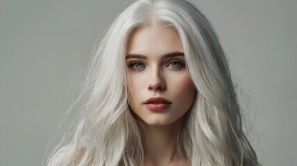 Fototapeta premium Woman with light white hair