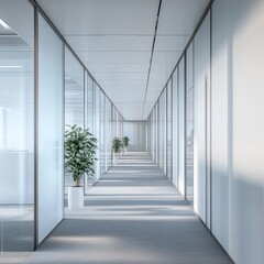 Modern Office Hallway.