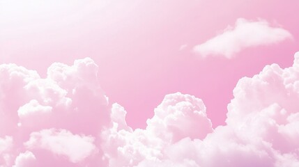 Photo of, Pink background with overlapping clouds for design, banner template