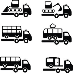 ICON VETTORIALE EDITABILE carroattrezzi CAMION CARAVAN FURGONE DA LAVORO ESCAVATORE AUTO ELETTRICA