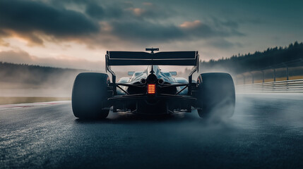 Rear View of Formula 1 Car Launching off the Grid