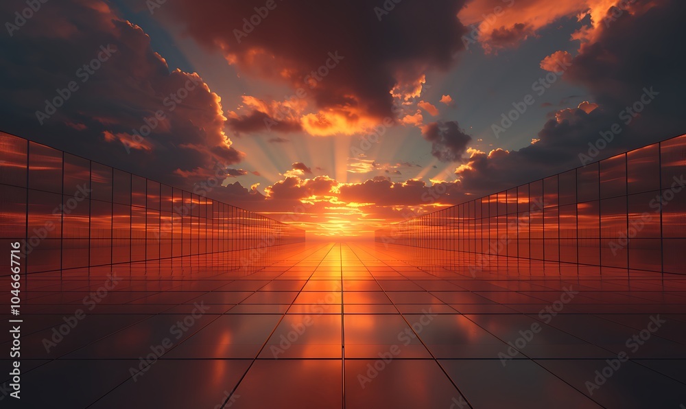 Poster high-efficiency solar energy processing facility in desert with ai-driven systems and robotic arms