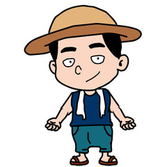 cartoon farmer with a hat