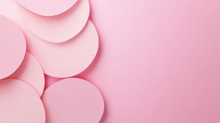 Fototapeta premium Photo of, Pink background with overlapping ovals for design, banner template