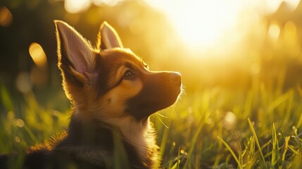Fototapeta premium Puppy Sunset.