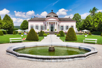 View over the garden at Melk Abbey, Austria