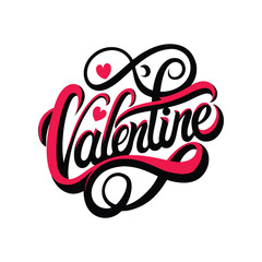 Happy Valentine's Day Calligraphy Art Vector - Elegant Love-Themed Design
