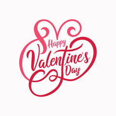 Happy Valentine's Day Calligraphy Art Vector - Elegant Love-Themed Design
