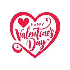 Happy Valentine's Day Calligraphy Art Vector - Elegant Love-Themed Design